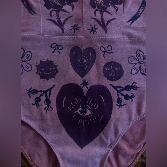 Serpent & Bow Madder Root Dyed Leotard underwear swimsuit - Picture 4 of 15